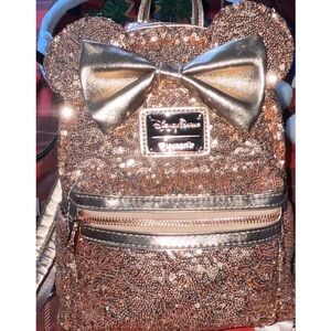 Loungefly Sparkling Sequin Backpack - Gold and Silver